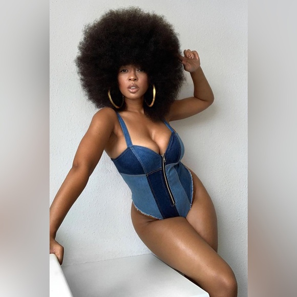 FASHION NOVA DENIM BODYSUIT - NWT ✨ - Picture 7 of 8